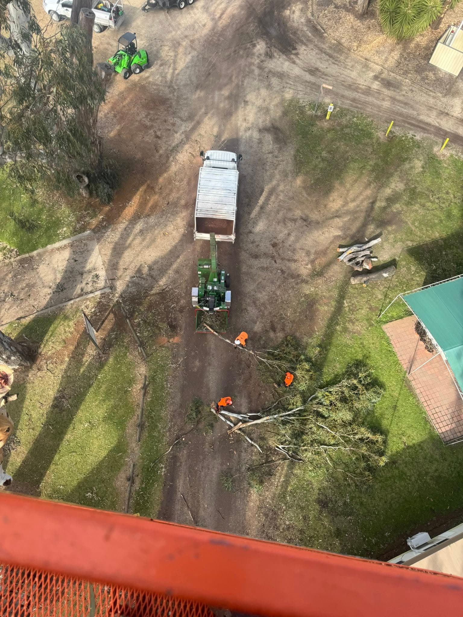 Felled timber and debris cleared from a Moama block