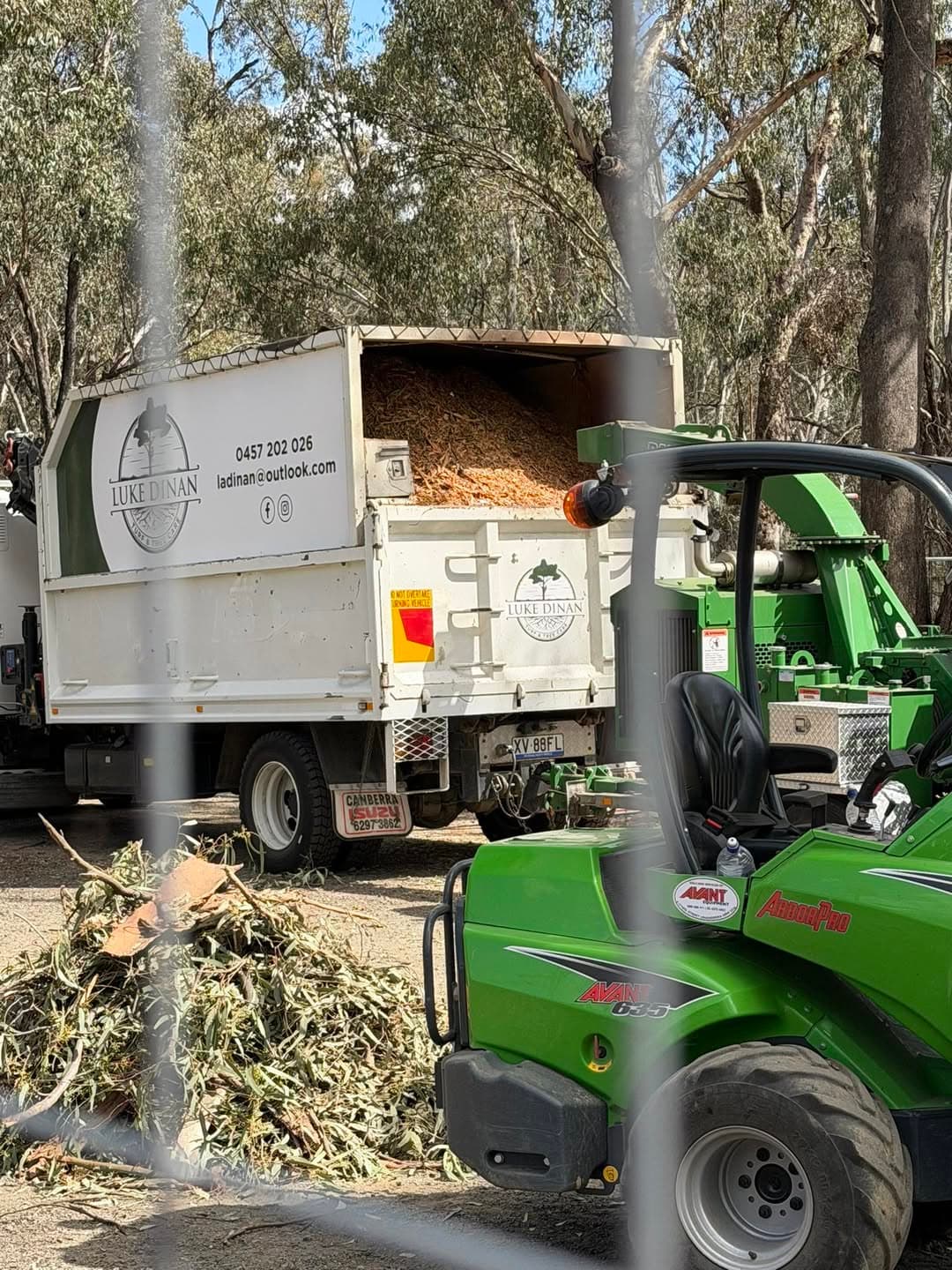Truck loaded with mulch ready for spreading in Echuca
