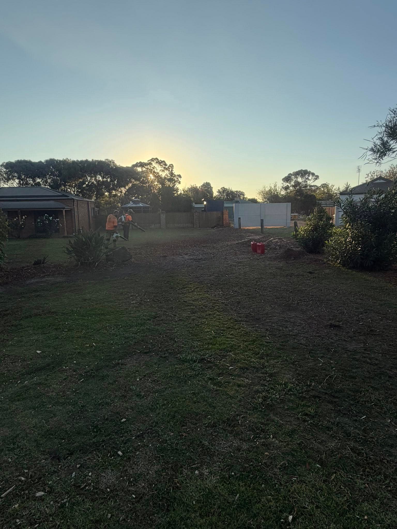 Backyard cleared after tree removal by Luke Dinan Turf & Tree Care